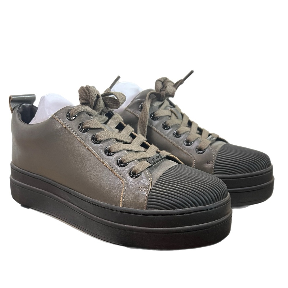 J Slides Gray/Green and Black Platform Sneakers (New in box)